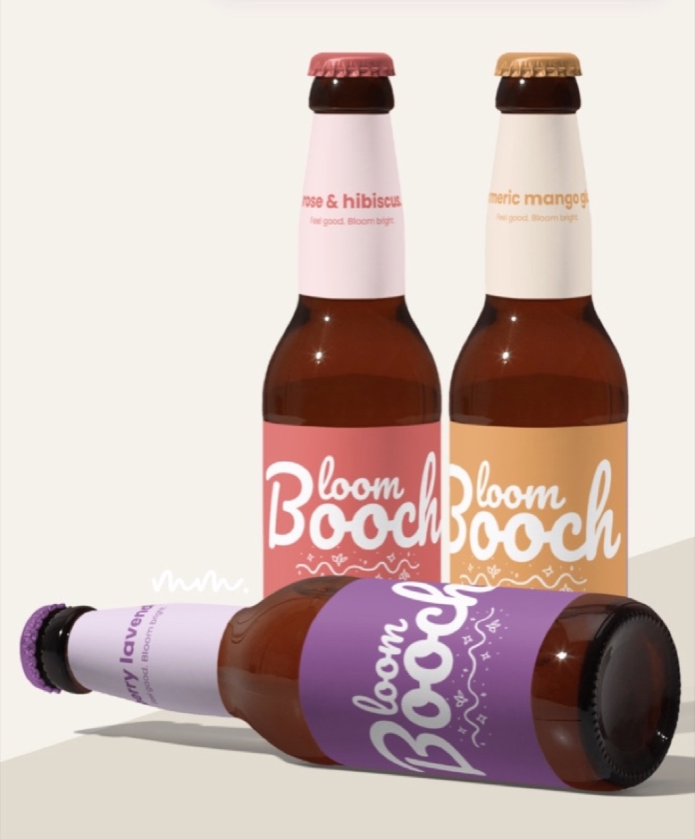 Bloom Booch kombucha brand identity, view 2