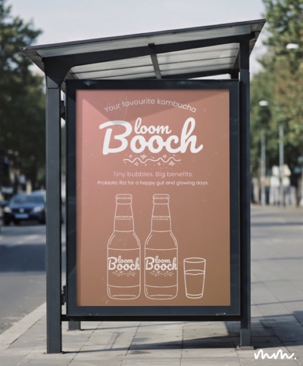 Bloom Booch kombucha brand identity, view 3